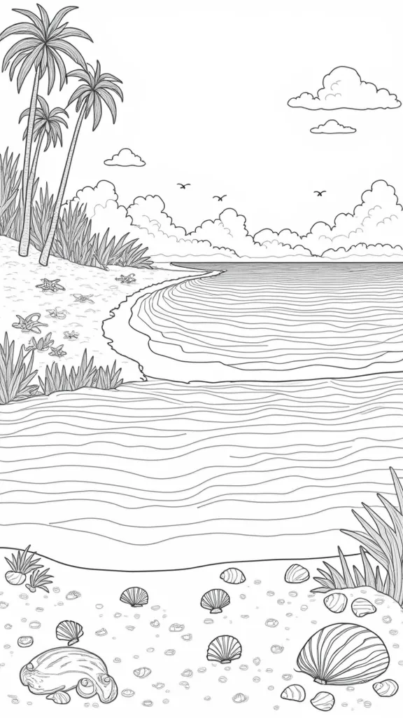 beach themed coloring pages